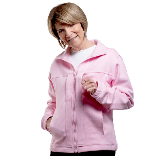 The Easeability Jacket - Adaptive Clothing for Women Pink Coral